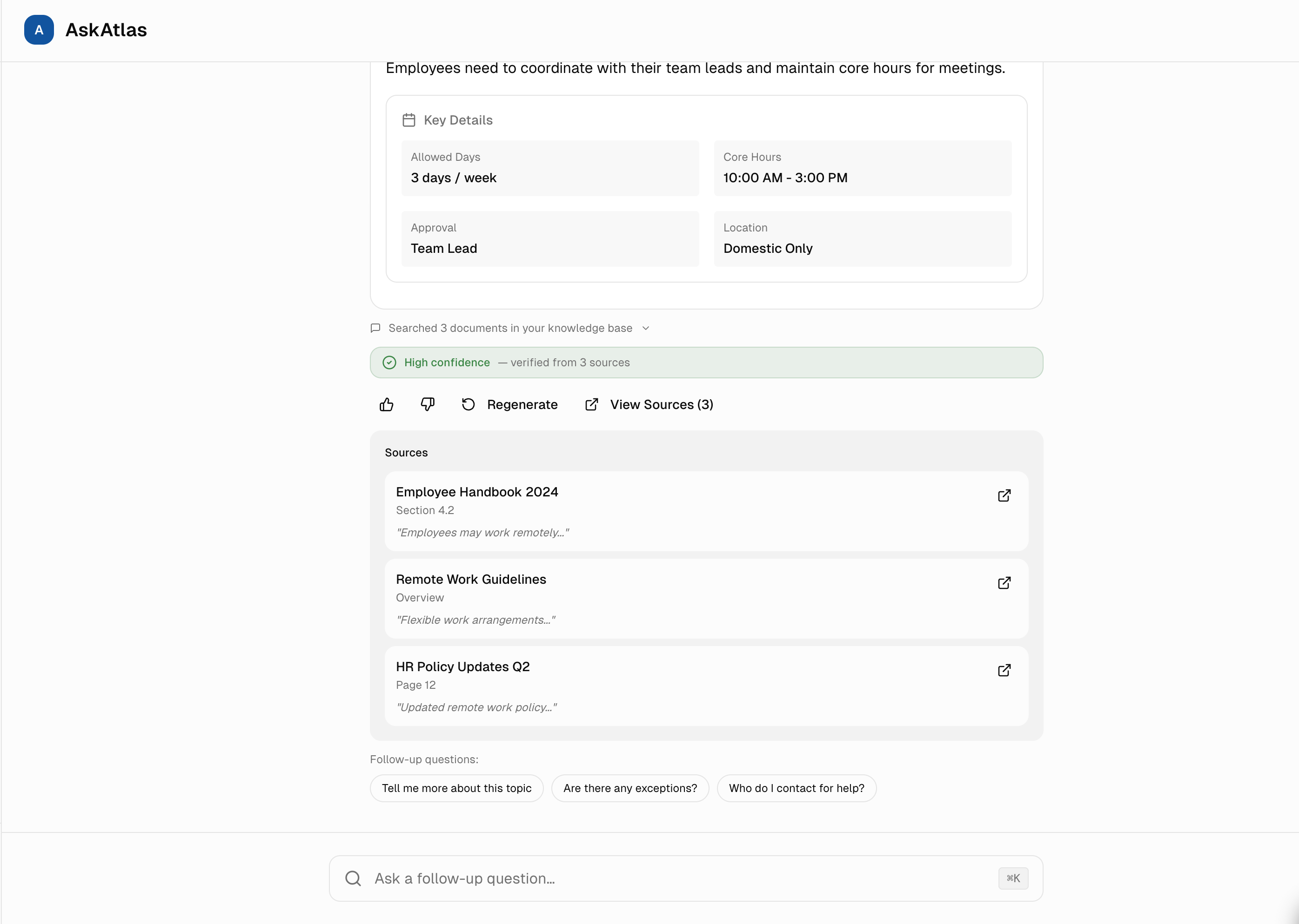 Source verification with document citations